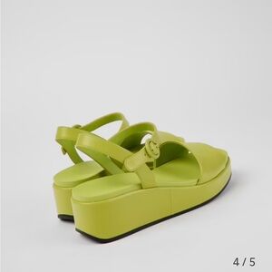 Camper Misia Lime Green Platform Wedge Sandals